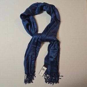BCBGMaxAzria - Women's Blue Scarf Shawl with Tassel Trim